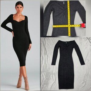 Windsor Sweater Midi Dress XS Long Sleeve Dress Sweater Dress